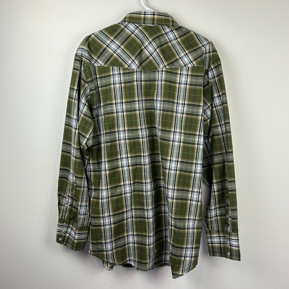 Roper Green White Plaid Pearl Snap Cowboy Western Shirt XL - Picture 9 of 12